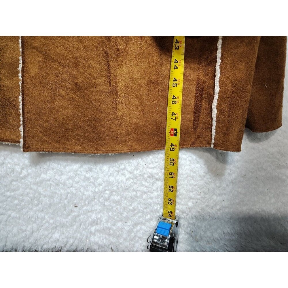 Cyrus Women’s Open Front Brown Coat  Inner Cream Fuzzy Size XL - Picture 9 of 9